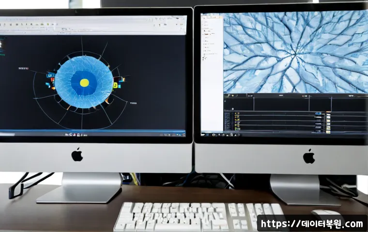 덕은동 STATUS_FLOAT_INVALID_OPERATION - Photorealistic IT support workstation in a modern Deogeun-dong office, dual monitors showing a gener...