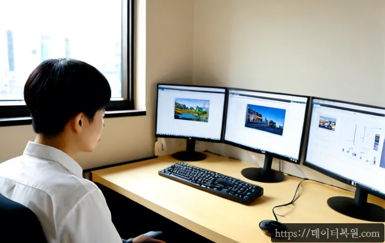 관훈동 SESSION3_INITIALIZATION_FAILED - Photorealistic remote-support workstation in a quiet Insadong-style office near Gwanhun-dong, dual m...
