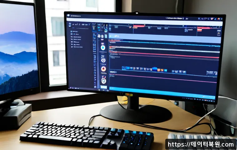 소하동 STATUS_INVALID_DEVICE_REQUEST - Photorealistic remote-support workstation in a modern apartment office near a quiet Korean new-town ...