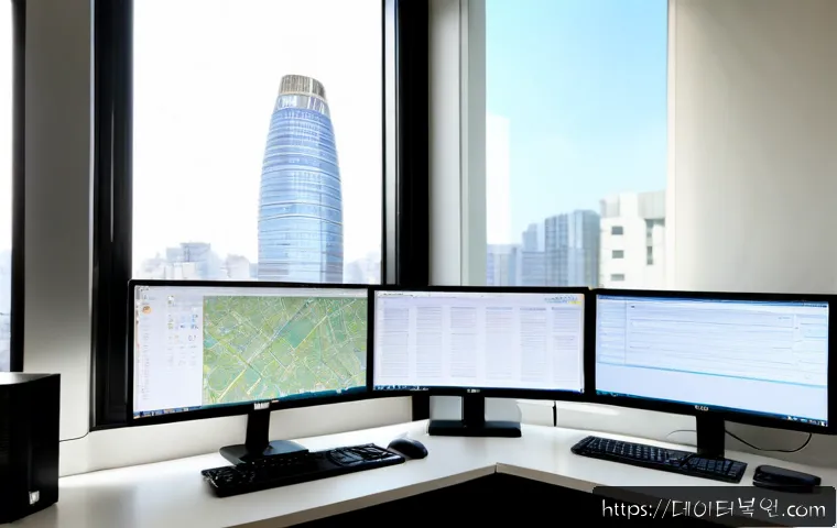 용강동 ACPI_BIOS_ERROR - Photorealistic IT support workstation in a compact Yonggang-dong office, desktop tower opened beside...