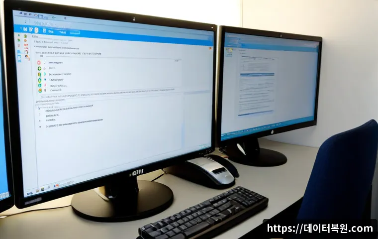 신문로 STATUS_DISK_NOT_INITIALIZED - Photorealistic IT support workstation in a quiet Sinmunro office, dual monitors showing a clean disk...