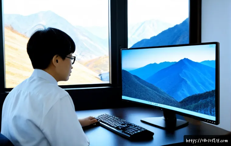 과천동 POOL_HEADER_CORRUPTION - Photorealistic remote-support workstation in a quiet Gwacheon apartment office, dual monitors displa...