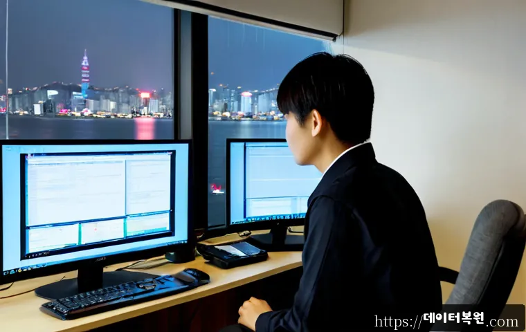 마두동 STATUS_KERNEL_NETWORK_ERROR - Photorealistic remote-support workstation in a modern Madudong apartment office, an IT technician st...