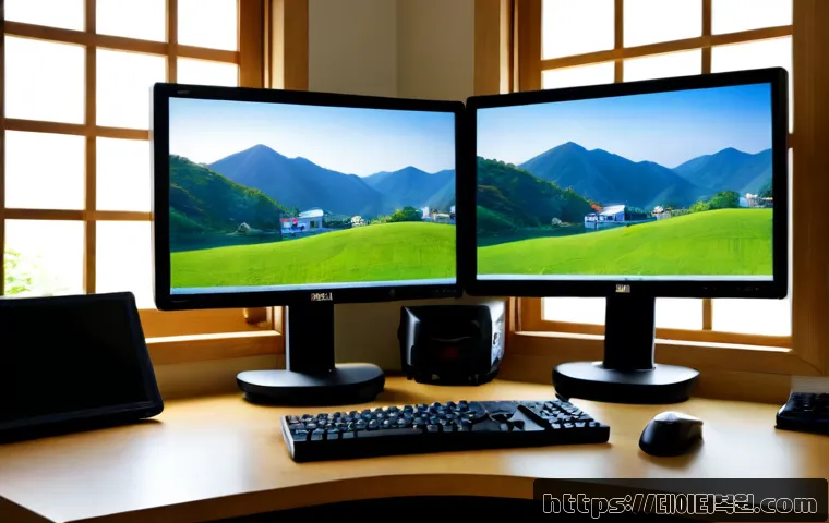 청운효자동 SESSION3_INITIALIZATION_FAILED - Photorealistic remote-support workstation in a quiet hillside neighborhood studio, dual monitors sho...