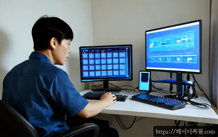 삼선동 SYSTEM_SERVICE_EXCEPTION - Photorealistic IT support workstation in a compact hillside apartment near a quiet Seoul neighborhoo...