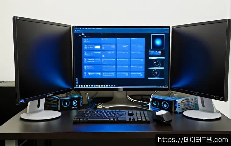 북아현동 FAT_FILE_SYSTEM - Photorealistic remote IT support workstation in a compact hillside apartment office near a quiet Seo...