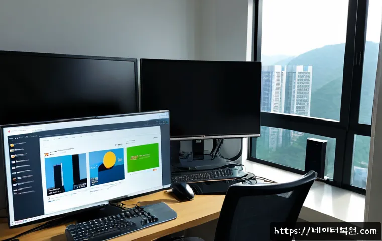 신내동 bootdevice - Photorealistic remote IT support workstation in a compact Sinnae-dong apartment office, desktop towe...